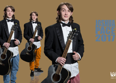 composite of male wearing tux holding guitar