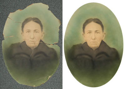 restored old photo of woman