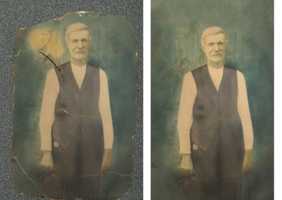 restored old photo of old man