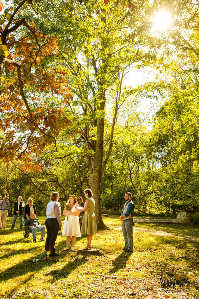 Wedding ceremony in park