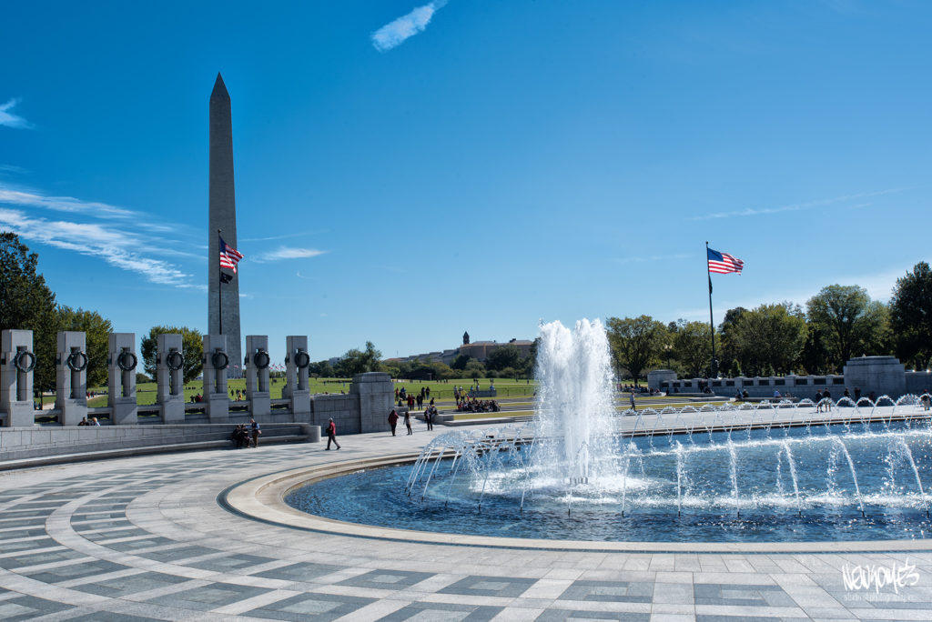 WWII Memorial with Washington Monument in the background