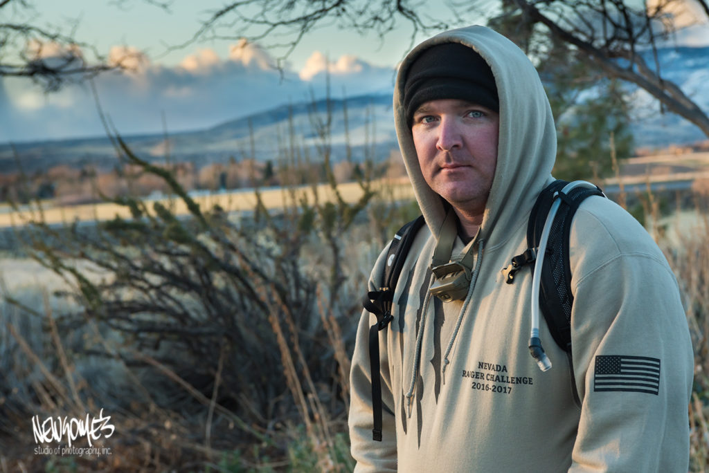 Hiker in Reno wearing hoodie