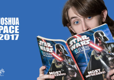 HS Senior male looking at Star Wars coloring book