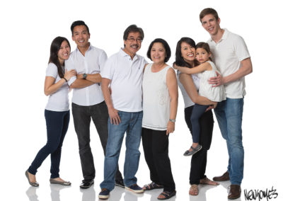 family on white background
