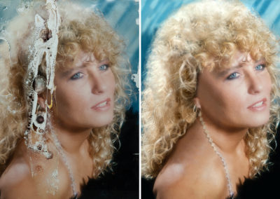 restored before and after image of woman