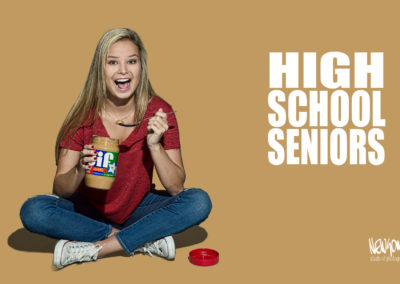 hs senior girl eating peanut butter